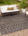 Garden Lattice Oasis Collection Area Rug -  Pergola (Charcoal Gray) Square Charcoal Gray  lifestyle 0