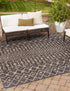 Seaside Lattice Collection Area Rug -  Pergola (Charcoal Gray)