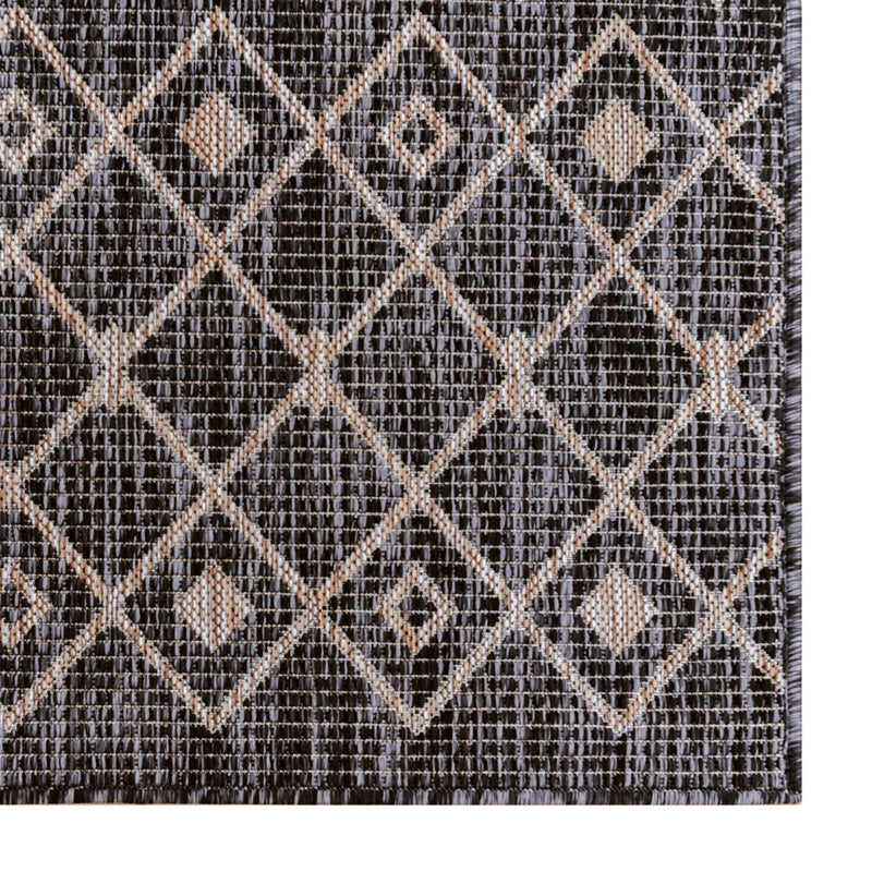 Garden Lattice Oasis Collection Area Rug -  Pergola (Charcoal Gray) Square Charcoal Gray  lifestyle 6