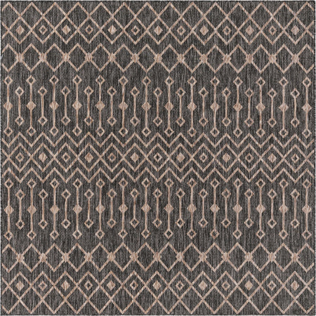 Seaside Lattice Collection Area Rug -  Pergola (Charcoal Gray)