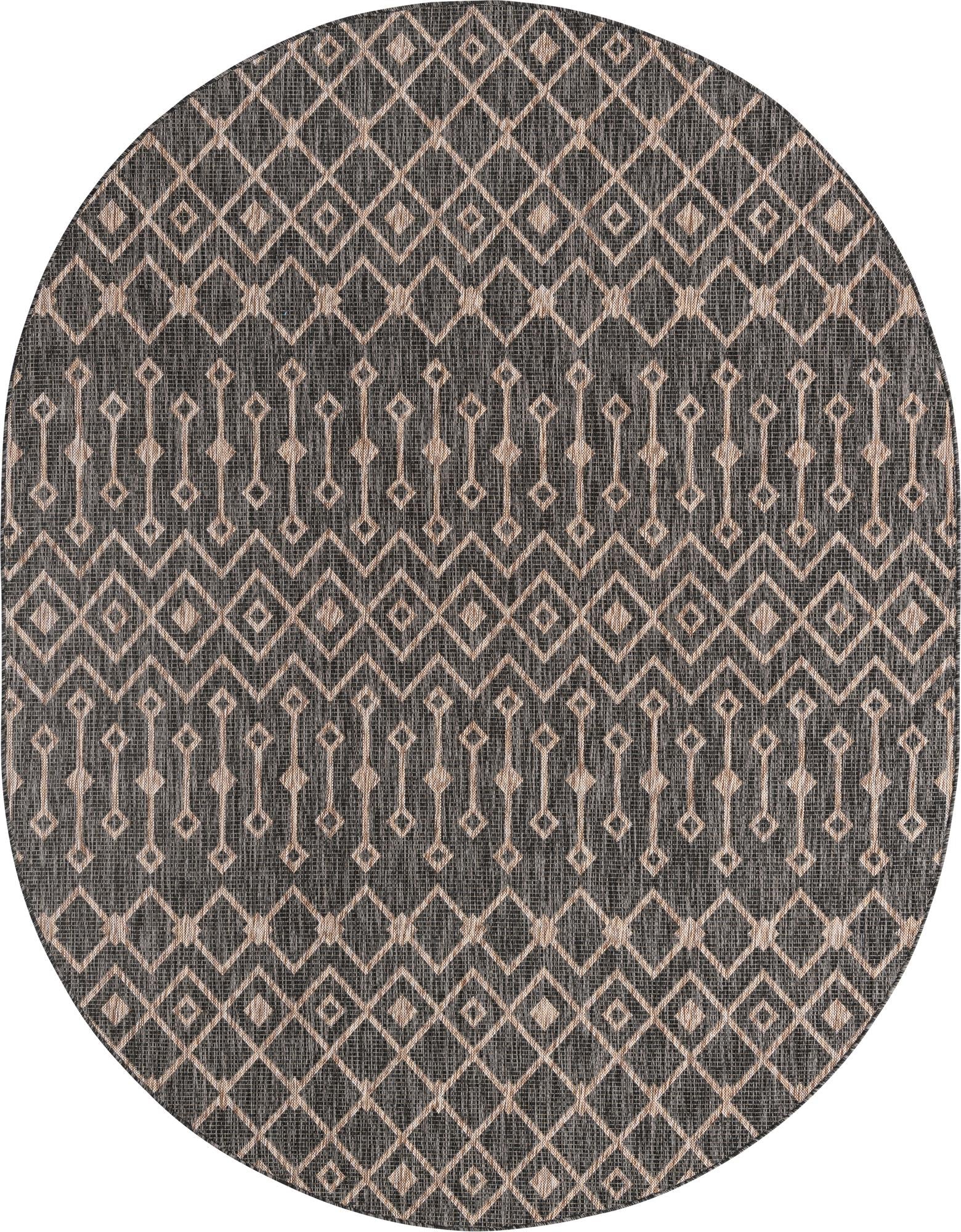 Seaside Lattice Collection Area Rug -  Pergola (Charcoal Gray)