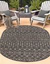 Garden Lattice Oasis Collection Area Rug -  Pergola (Charcoal Gray) Oval Charcoal Gray  lifestyle 34