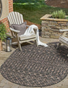 Garden Lattice Oasis Collection Area Rug -  Pergola (Charcoal Gray) Oval Charcoal Gray  lifestyle 40