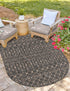 Seaside Lattice Collection Area Rug -  Pergola (Charcoal Gray)