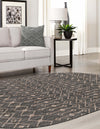 Garden Lattice Oasis Collection Area Rug -  Pergola (Charcoal Gray) Oval Charcoal Gray  lifestyle 55