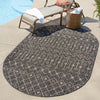 Garden Lattice Oasis Collection Area Rug -  Pergola (Charcoal Gray) Oval Charcoal Gray  lifestyle 7