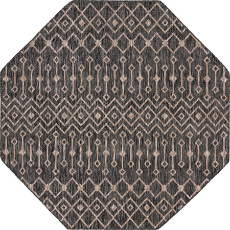 Seaside Lattice Collection Area Rug -  Pergola (Charcoal Gray)