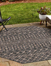 Garden Lattice Oasis Collection Area Rug -  Pergola (Charcoal Gray) Octagon Charcoal Gray  lifestyle 0