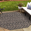 Garden Lattice Oasis Collection Area Rug -  Pergola (Charcoal Gray) Octagon Charcoal Gray  lifestyle 3