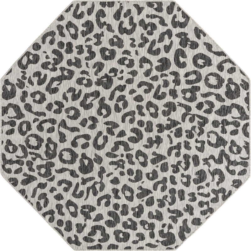 Jungle Expedition Collection Area Rug -  Amazon (Light Gray) Octagon Light Gray Main