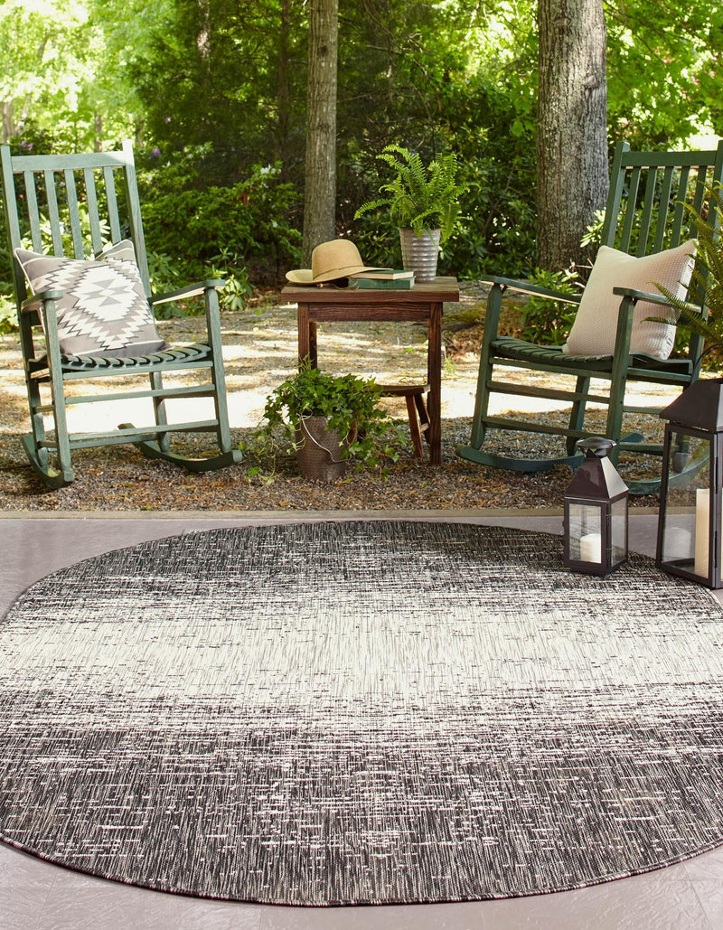 Urban Terrace Collection Area Rug -  Vanderbilt Oval Charcoal Gray  lifestyle 4