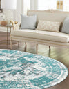 Riviera Elegance Collection Area Rug -  Menton (Turquoise) Oval Turquoise  lifestyle 2