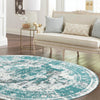 Riviera Elegance Collection Area Rug -  Menton (Turquoise) Oval Turquoise  lifestyle 19