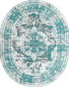 Riviera Elegance Collection Area Rug -  Menton (Turquoise) Oval Turquoise Main