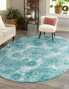 Riviera Elegance Collection Area Rug -  Monaco (Turquoise) Oval Turquoise  lifestyle 0