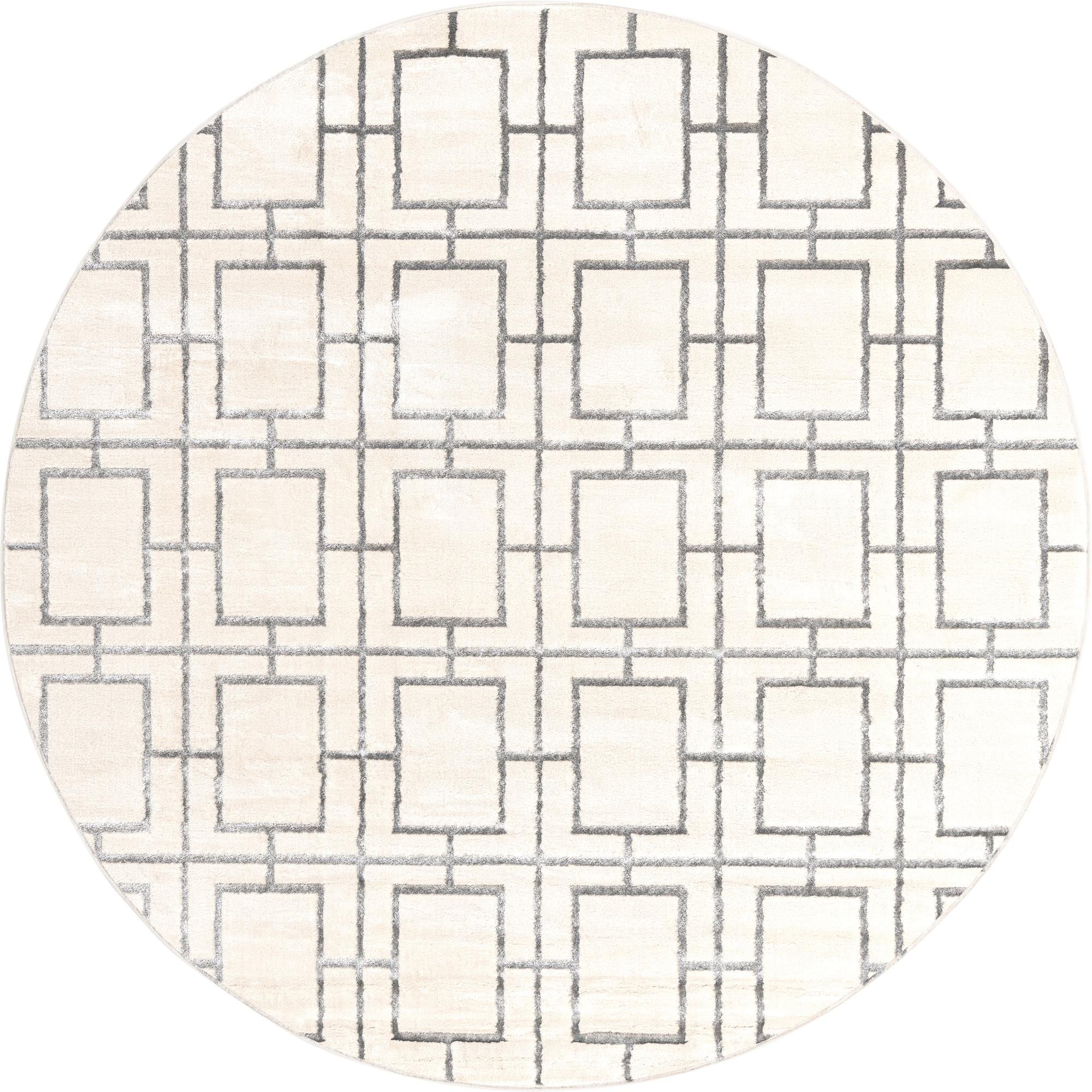 Hollywood Luxe Collection Area Rug -  Beverly (White Silver)