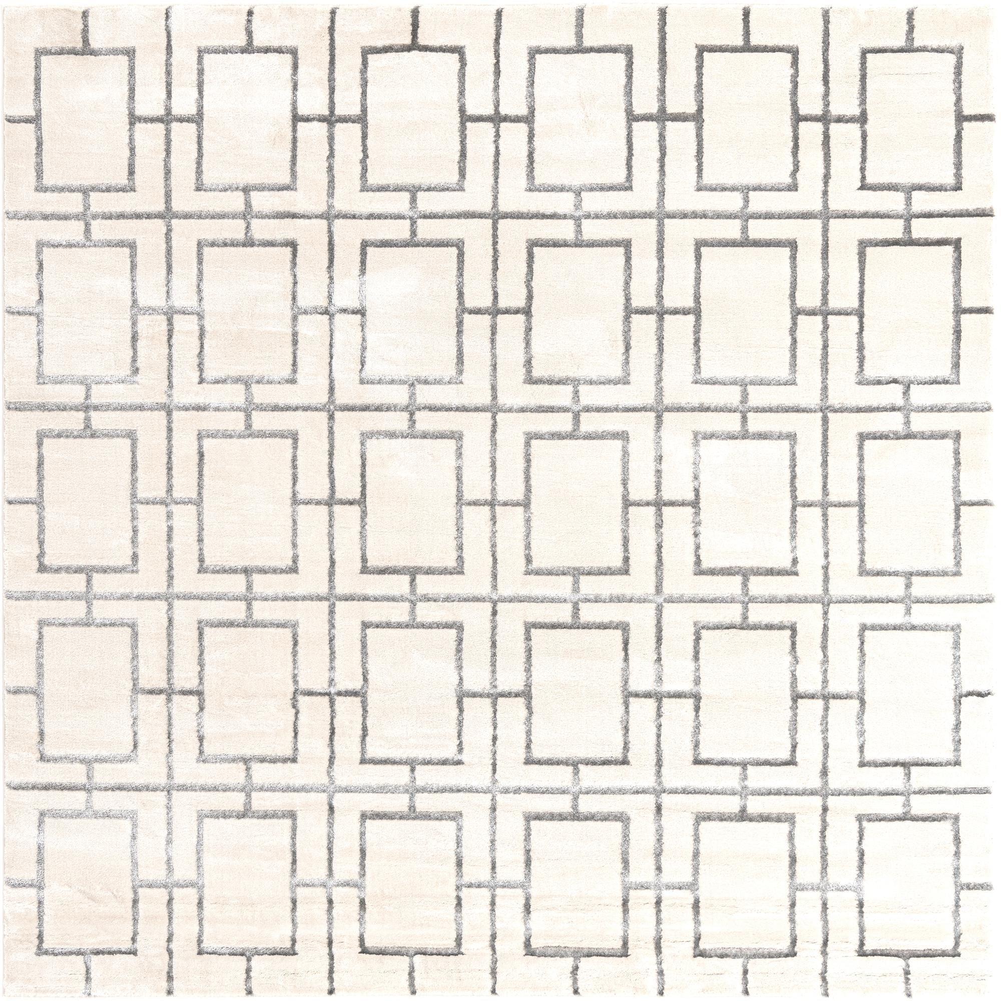 Hollywood Luxe Collection Area Rug -  Beverly (White Silver)