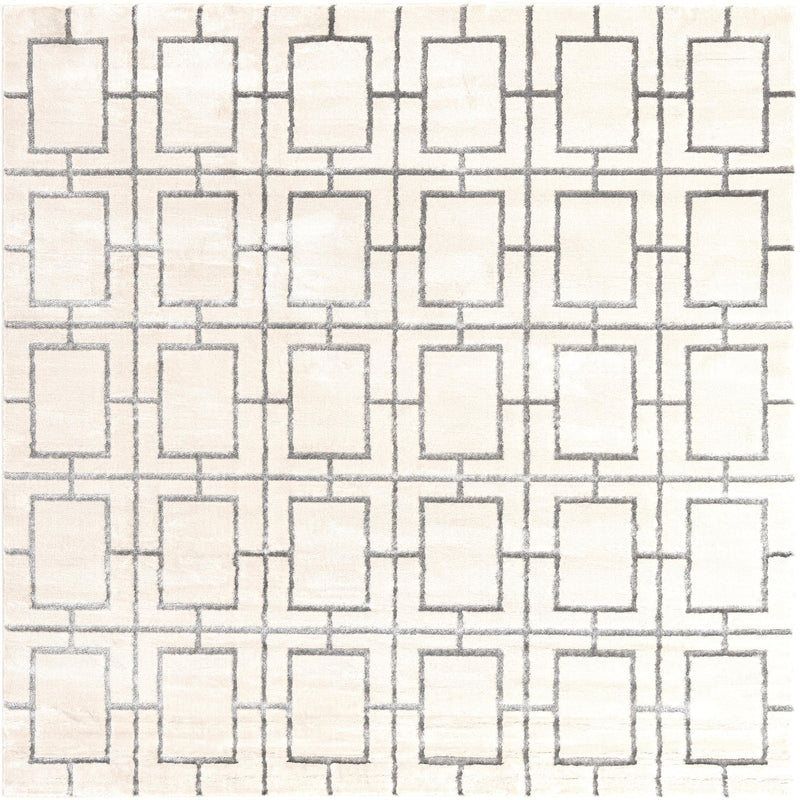 Hollywood Luxe Collection Area Rug -  Beverly (White Silver) Square White Silver  lifestyle 17