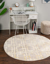 Hollywood Luxe Collection Area Rug -  Beverly (White Gold) Round White Gold  lifestyle 19