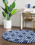 Hollywood Luxe Collection Area Rug -  Beverly (Navy Blue Silver)