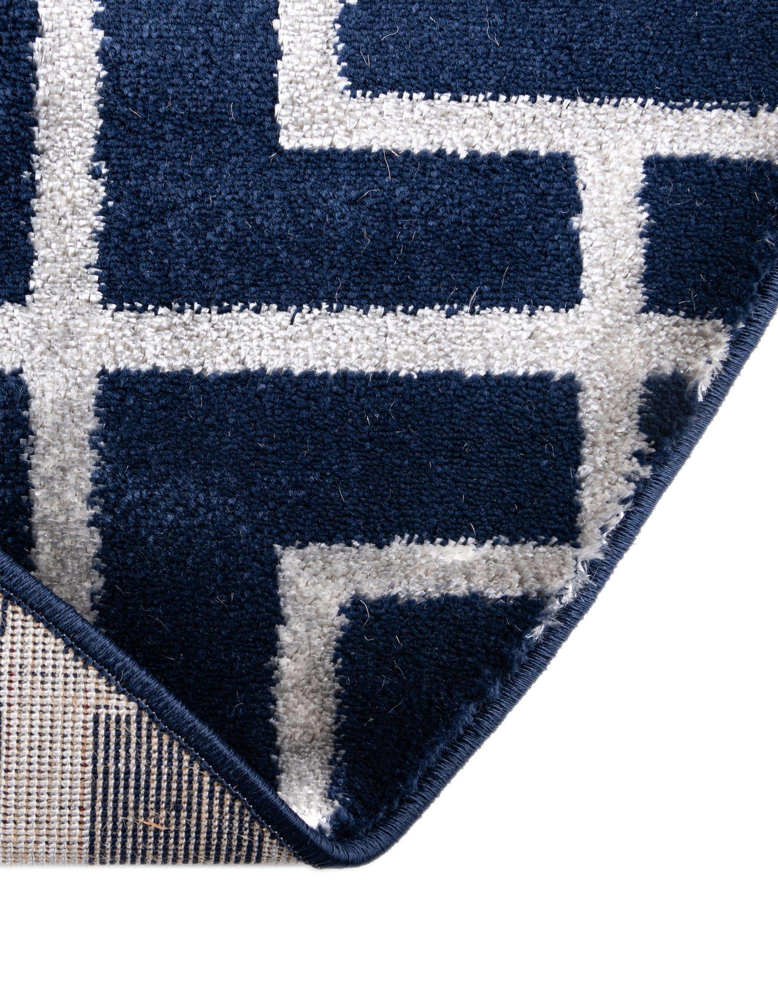 Hollywood Luxe Collection Area Rug -  Beverly (Navy Blue Silver)