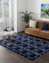 Hollywood Luxe Collection Area Rug -  Beverly (Navy Blue Silver)