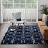 Hollywood Luxe Collection Area Rug -  Beverly (Navy Blue Silver)