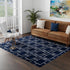 Hollywood Luxe Collection Area Rug -  Beverly (Navy Blue Silver)