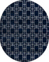 Hollywood Luxe Collection Area Rug -  Beverly (Navy Blue Silver)