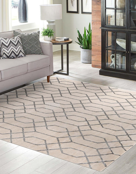 Hollywood Luxe Collection Area Rug - Sunset (White Silver)