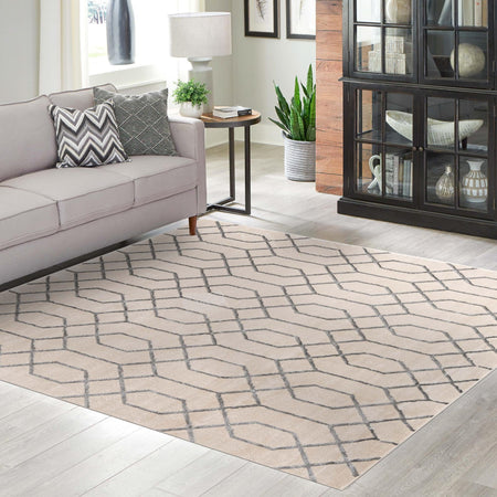 Hollywood Luxe Collection Area Rug - Sunset (White Silver)