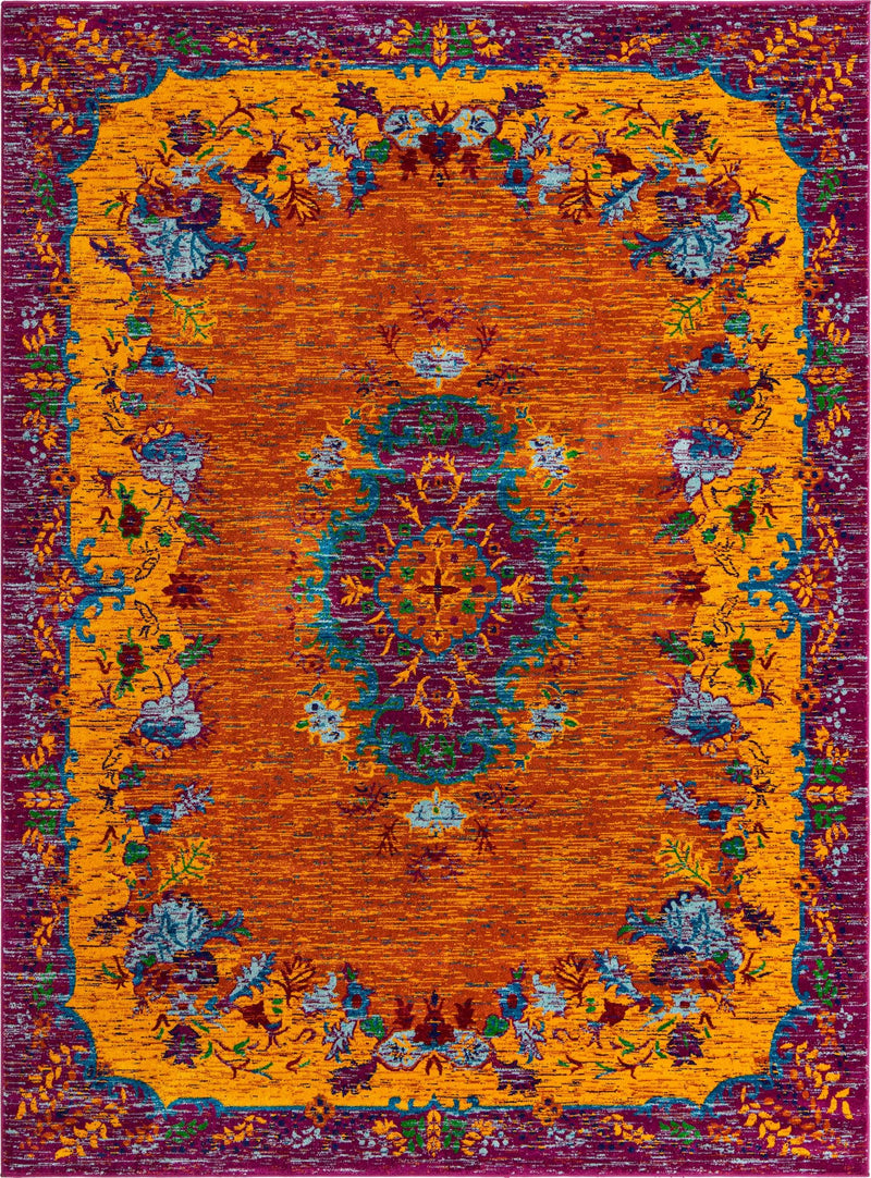 Caribbean Cove Collection Area Rug -  Nevis Rectangle Orange  lifestyle 4