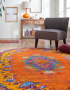 Caribbean Cove Collection Area Rug -  Nevis Oval Orange  lifestyle 43