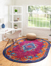 Caribbean Cove Collection Area Rug -  Nevis Oval Fuchsia  lifestyle 40