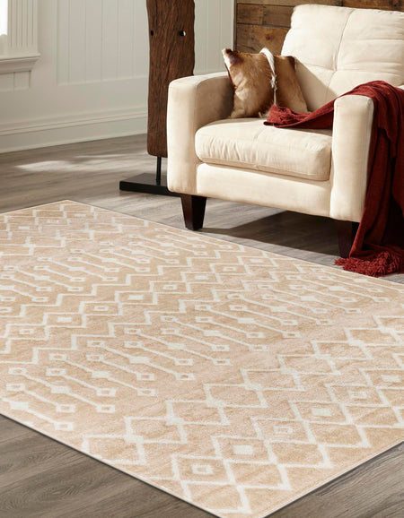 Marrakech Lattice Collection Area Rug - Essaouira (Sand)