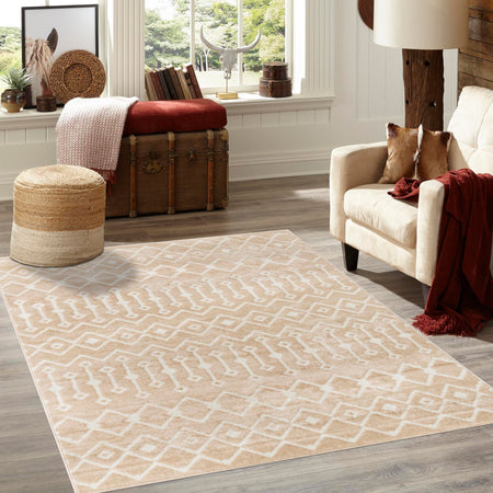 Marrakech Lattice Collection Area Rug - Essaouira (Sand)