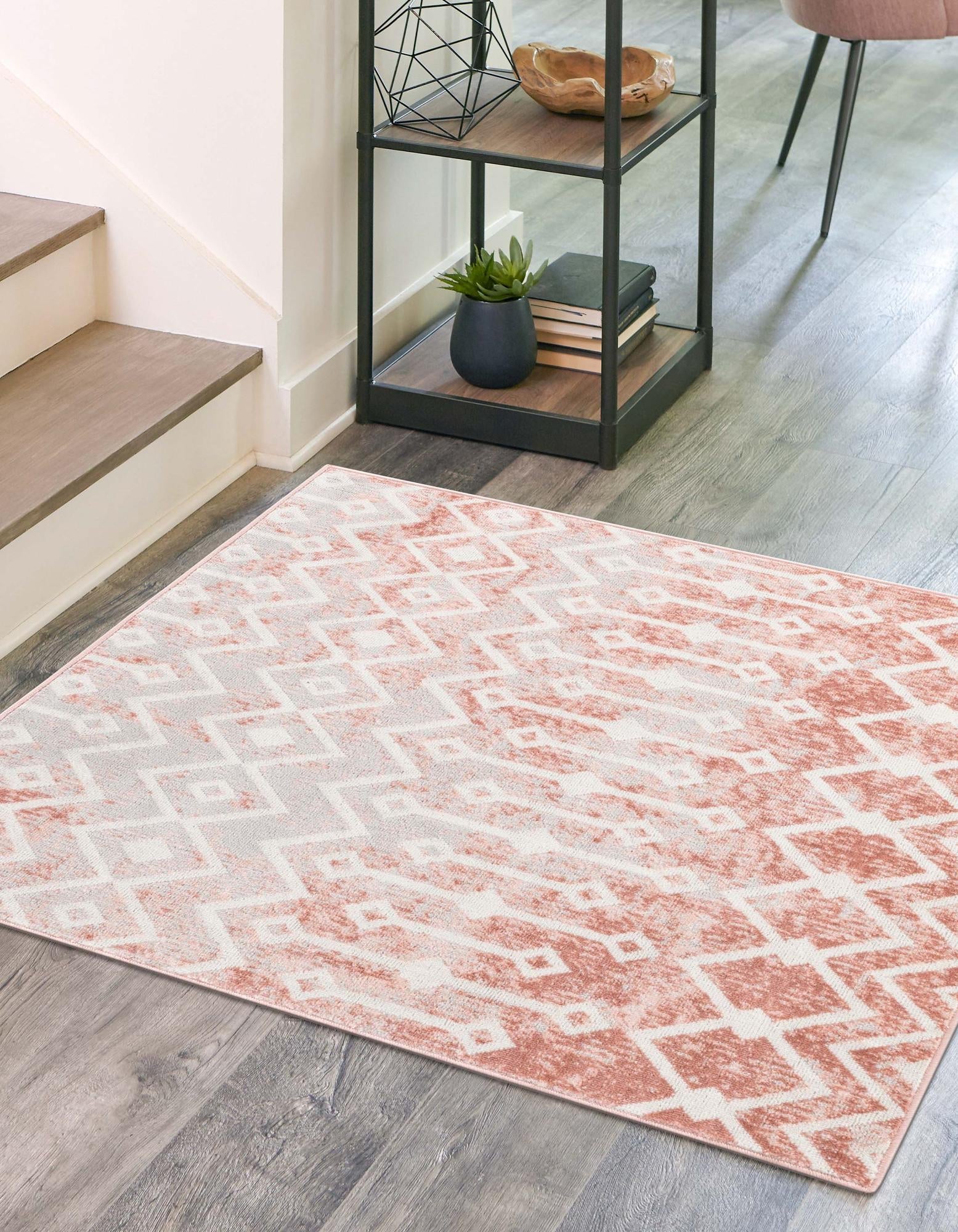 Marrakech Lattice Collection Area Rug - Essaouira (Dusty Rose)