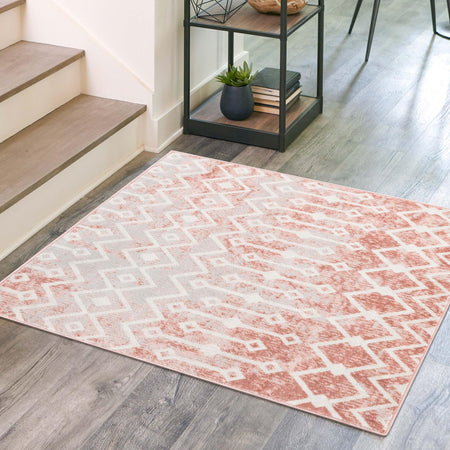 Marrakech Lattice Collection Area Rug - Essaouira (Dusty Rose)