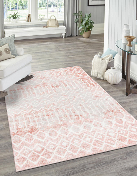 Marrakech Lattice Collection Area Rug - Essaouira (Dusty Rose)