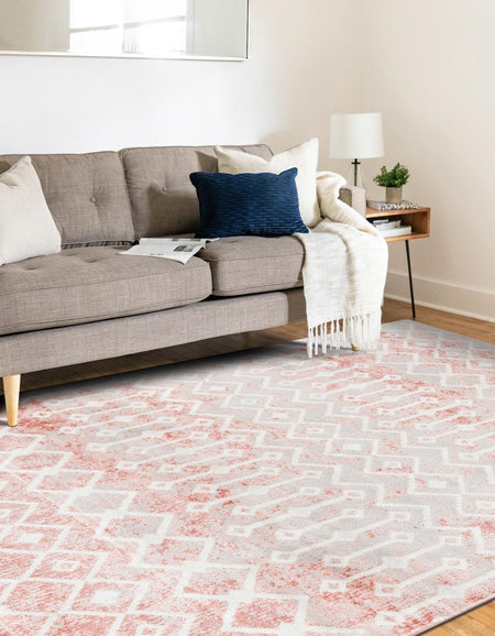 Marrakech Lattice Collection Area Rug - Essaouira (Dusty Rose)