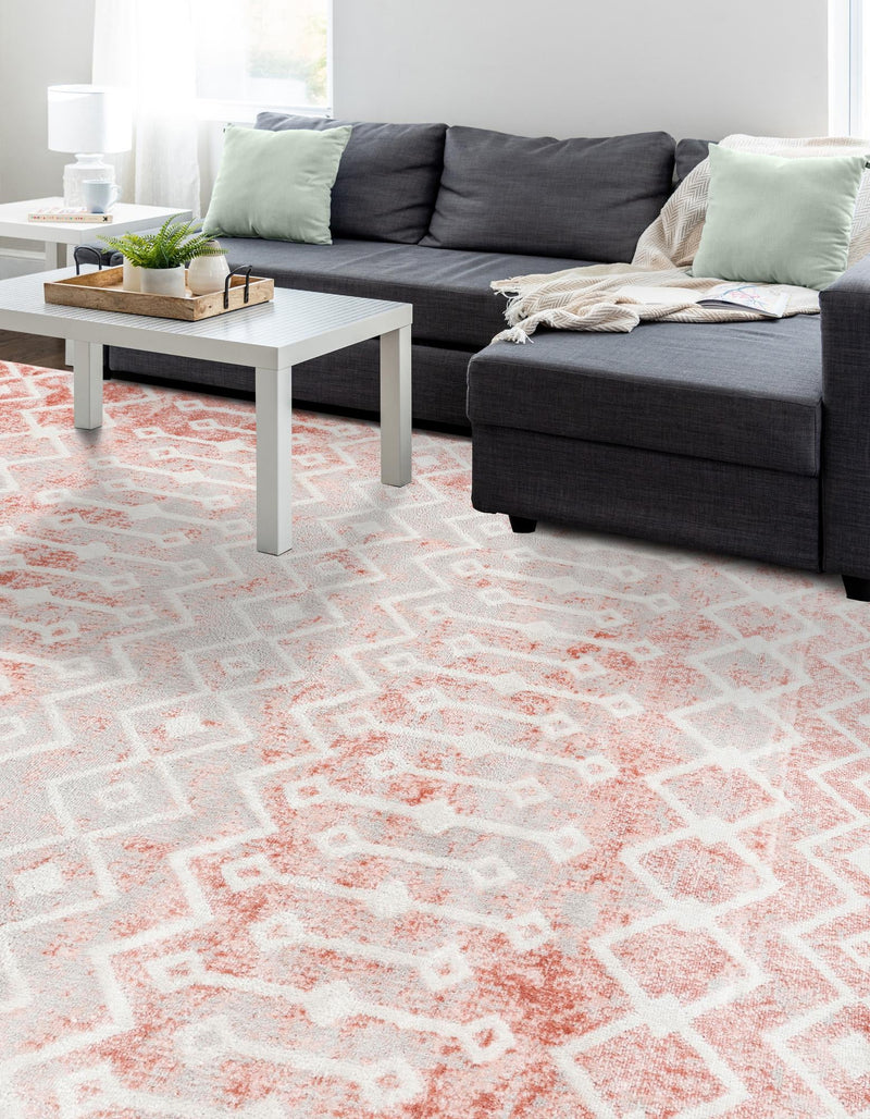 Marrakech Lattice Collection Area Rug - Essaouira (Dusty Rose) Rectangle Dusty Rose  lifestyle 10