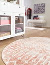 Marrakech Lattice Collection Area Rug - Essaouira (Dusty Rose) Round Dusty Rose  lifestyle 24