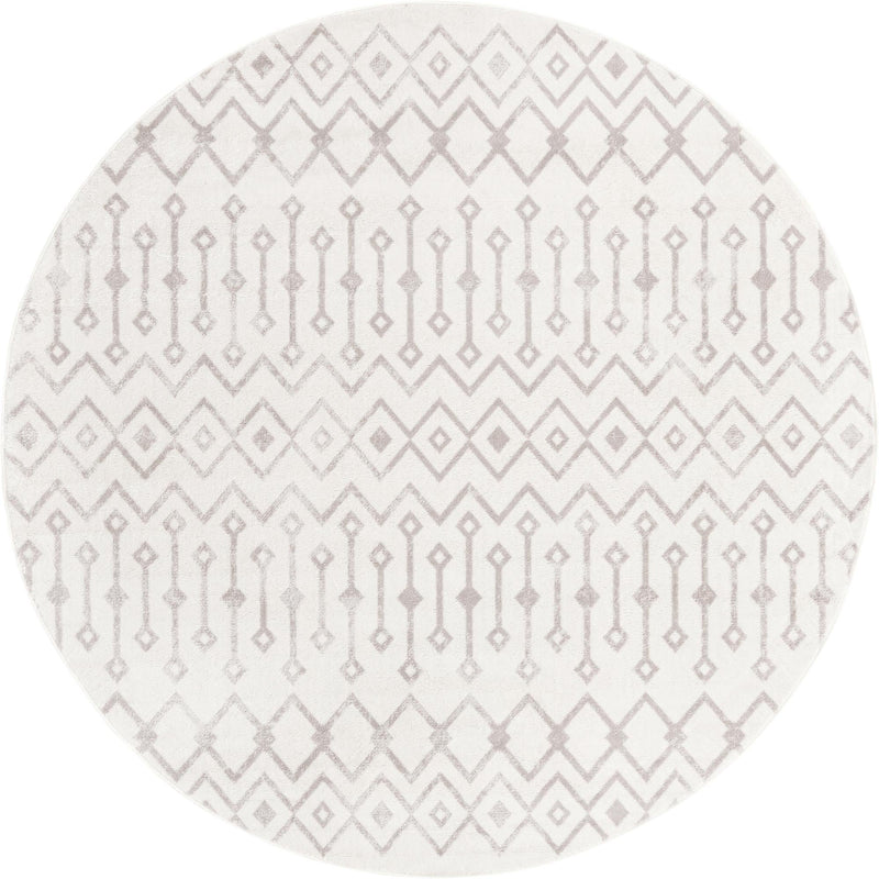 Marrakech Lattice Collection Area Rug - Essaouira (Pearl) Round Pearl  lifestyle 12