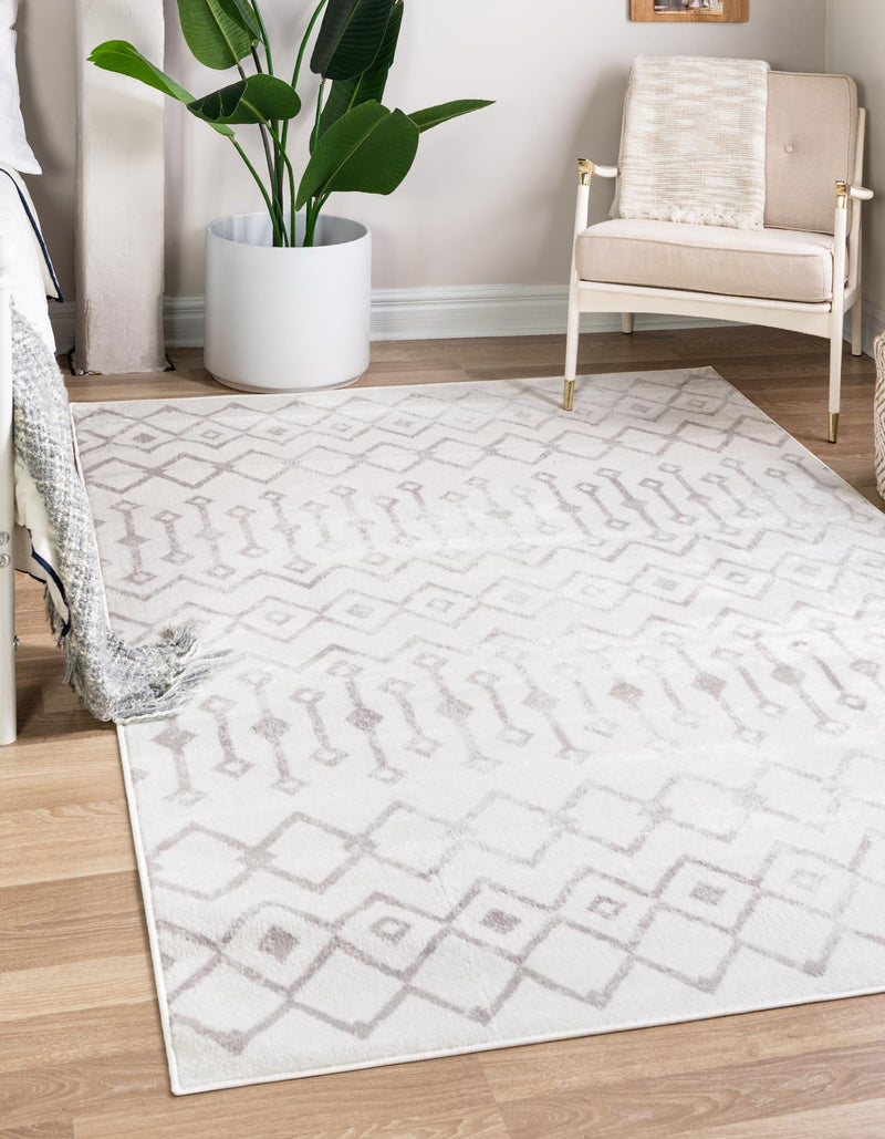 Marrakech Lattice Collection Area Rug - Essaouira (Pearl) Rectangle Pearl  lifestyle 2