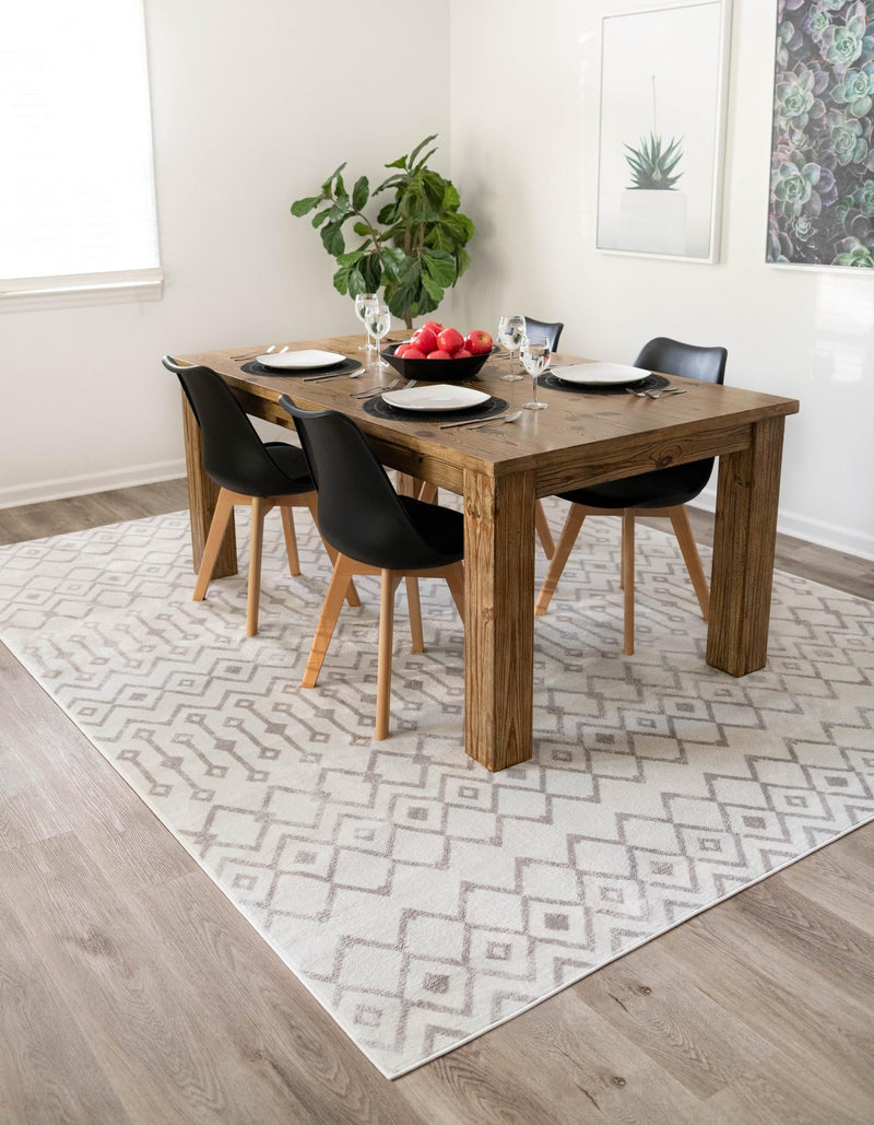 Marrakech Lattice Collection Area Rug - Essaouira (Pearl) Rectangle Pearl  lifestyle 3