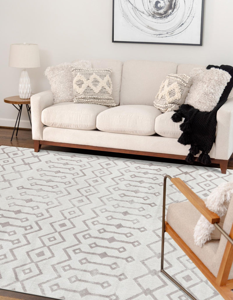 Marrakech Lattice Collection Area Rug - Essaouira (Pearl) Rectangle Pearl  lifestyle 7