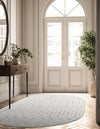 Marrakech Lattice Collection Area Rug - Essaouira (Pearl) Oval Pearl  lifestyle 37