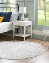 Marrakech Lattice Collection Area Rug - Essaouira (Pearl) Round Pearl  lifestyle 27