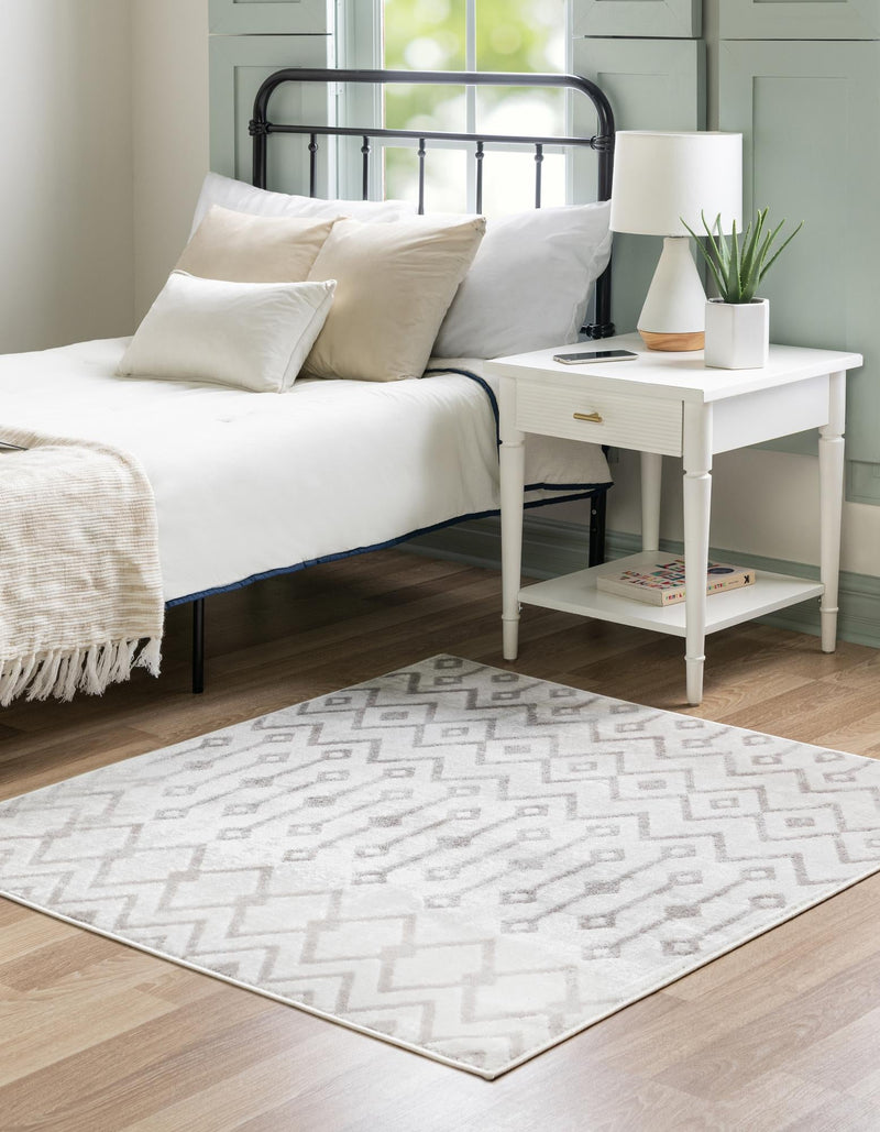 Marrakech Lattice Collection Area Rug - Essaouira (Pearl) Square Pearl  lifestyle 19