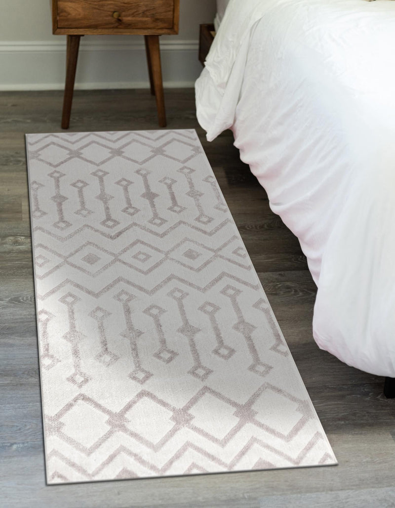 Marrakech Lattice Collection Area Rug - Essaouira (Pearl) Runner Pearl  lifestyle 18